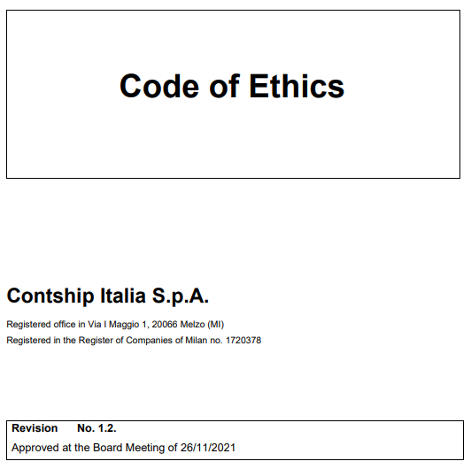 Contship Italia Code of Conduct
