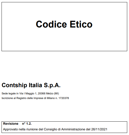 Codice Etico Contship Italia