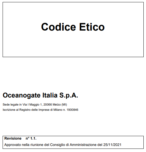 Codice Etico Oceanogate Italia